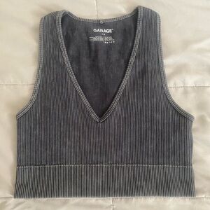 Garage Women's Charcoal V-Neck Sweater Vest